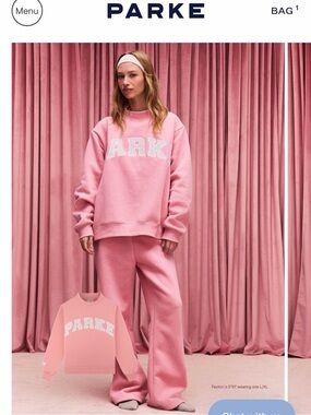 PARKE Pink Logo Sweatshirt BRAND NEW W TAGS